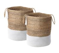 Beliani Set Of 2 Baskets Gajar Jute White