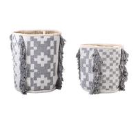 Beliani Set Of 2 Baskets Kalai Cotton Grey