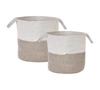 Beliani Set Of 2 Baskets Pazha Cotton Beige