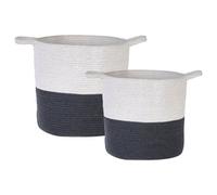 Beliani Set Of 2 Baskets Pazha Cotton Black