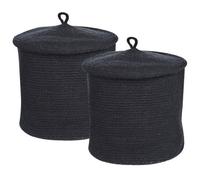Set of 2 Baskets SILOPI Cotton Black