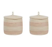 Beliani Set Of 2 Baskets Silopi Cotton Light Beige