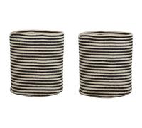 Set of 2 Cotton Baskets Beige and Black YERKOY