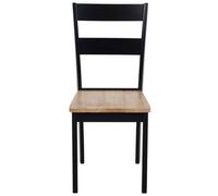 Beliani Set Of 2 Black Rubberwood Slat Back Dining Chairs, Compact Rustic Farmhouse Design, W45 X D43 X H89Cm