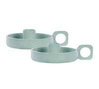 Beliani Set Of 2 Candle Holders Chorio Metal 4 Cm Mint Green
