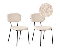 Beliani Set Of 2 Chairs Adair Boucle Beige