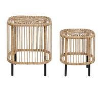 Set of 2 Coffee Tables CESENATICO Rattan Natural