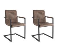 Beliani Set Of 2 Conference Chairs Brandol Faux Leather Brown