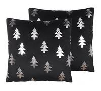 Set of 2 Cushions Velvet Black CUPID 45 x 45 cm