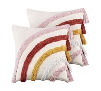 Beliani Set Of 2 Decorative Cushions Rainstar Cotton 45 X 45 Cm Multicolour