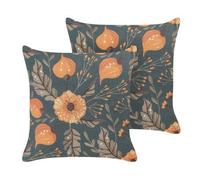 Beliani Set Of 2 Decorative Cushions Sotol 45 X 45 Cm Multicolour Floral Pattern