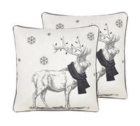 Beliani Set Of 2 Cushions Sven 45 X 45 Cm Terrazzo Black