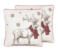 Beliani Set Of 2 Cushions Sven 45 X 45 Cm Animal Red