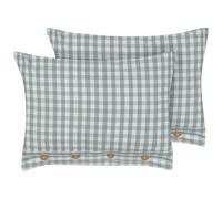 Beliani Set Of 2 Decorative Cushions Talya 40 X 60 Cm Mint Green Checked