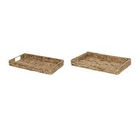 Beliani Set Of 2 Decorative Trays Kontum Wicker Natural