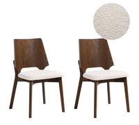 Beliani Set Of 2 Dining Chairs Abee Brown/ Beige