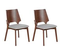 Set of 2 Dining Chairs ABEE Brown/ Grey