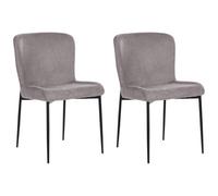 Beliani Set Of 2 Dining Chairs Ada Dark Grey
