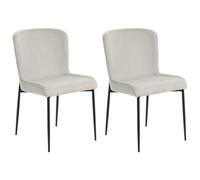 Set of 2 Dining Chairs ADA Fabric Light Grey