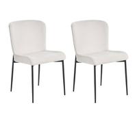 Set of 2 Dining Chairs ADA Fabric Off-White