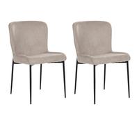 Beliani Set Of 2 Dining Chairs Ada Taupe