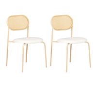 Beliani Set Of 2 Dining Chairs Adaver Metal Light Brown