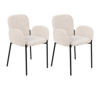Beliani Set Of 2 Dining Chairs Albee Beige