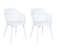 Beliani Set Of 2 Dining Chairs Almira White