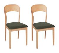Set of 2 Dining Chairs ALVIN Wood Light Brown
