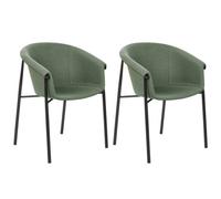 Beliani Set Of 2 Dining Chairs Ames Dark Green