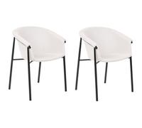 Beliani Set Of 2 Dining Chairs Ames Fabric Light Beige