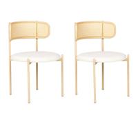 Beliani Set Of 2 Dining Chairs Andover Metal Light Beige