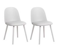 Beliani Set Of 2 Dining Chairs Ankeny Faux Leather Light Grey