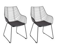 Beliani Set Of 2 Dining Chairs Annapolis Metal Black