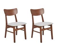 Beliani Set Of 2 Dining Chairs Anoka Wood Brown/ Grey
