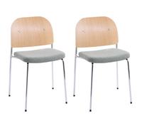 Beliani Set Of 2 Dining Chairs Ashcroft Metal Green/ Light Brown
