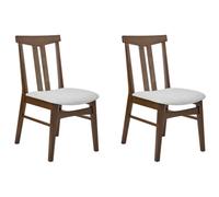 Beliani Set Of 2 Dining Chairs Avalon Wood Light Grey