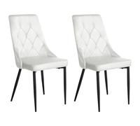 Beliani Set Of 2 Dining Chairs Avenir Velvet Off-White