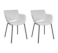 Beliani Set Of 2 Dining Chairs Axtel Fabric Light Grey