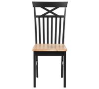 Beliani Set Of 2 Dining Chairs Black And Light Wood - Traditional Scandinavian Style Comfortable Ergonomic Seating