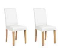 Set of 2 Chairs BROADWAY Faux Leather White