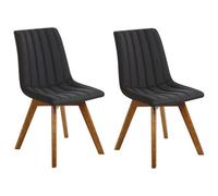 Beliani Set Of 2 Dining Chairs Calgary Fabric Black