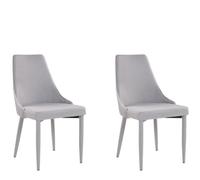 Beliani Set Of 2 Dining Chairs Camino Light Grey
