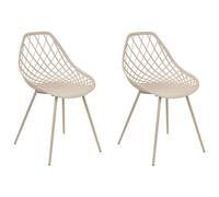 Beliani Set Of 2 Dining Chairs Canton Ii Beige