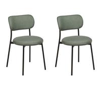 Set of 2 Dining Chairs CASEY Dark Green