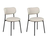 Beliani Set Of 2 Dining Chairs Casey Fabric Light Beige