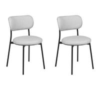 Beliani Set Of 2 Dining Chairs Casey Fabric Light Grey
