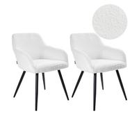 Beliani Set Of 2 Dining Chairs Casmalia Boucle Off-White, White