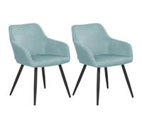 Beliani Set Of 2 Dining Chairs Casmalia Velvet Light Blue