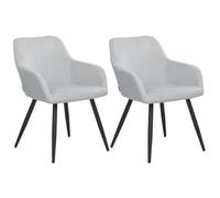 Beliani Set Of 2 Dining Chairs Casmalia Velvet Light Grey